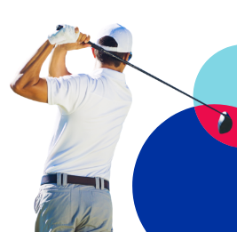 Golfer finishing the driver swing with a pose