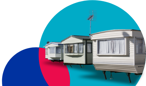 Three static caravans in a row