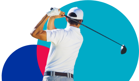 Golfer finishing the driver swing with a pose