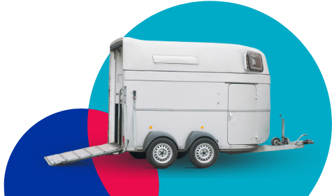 Horse trailer with loading ramp open